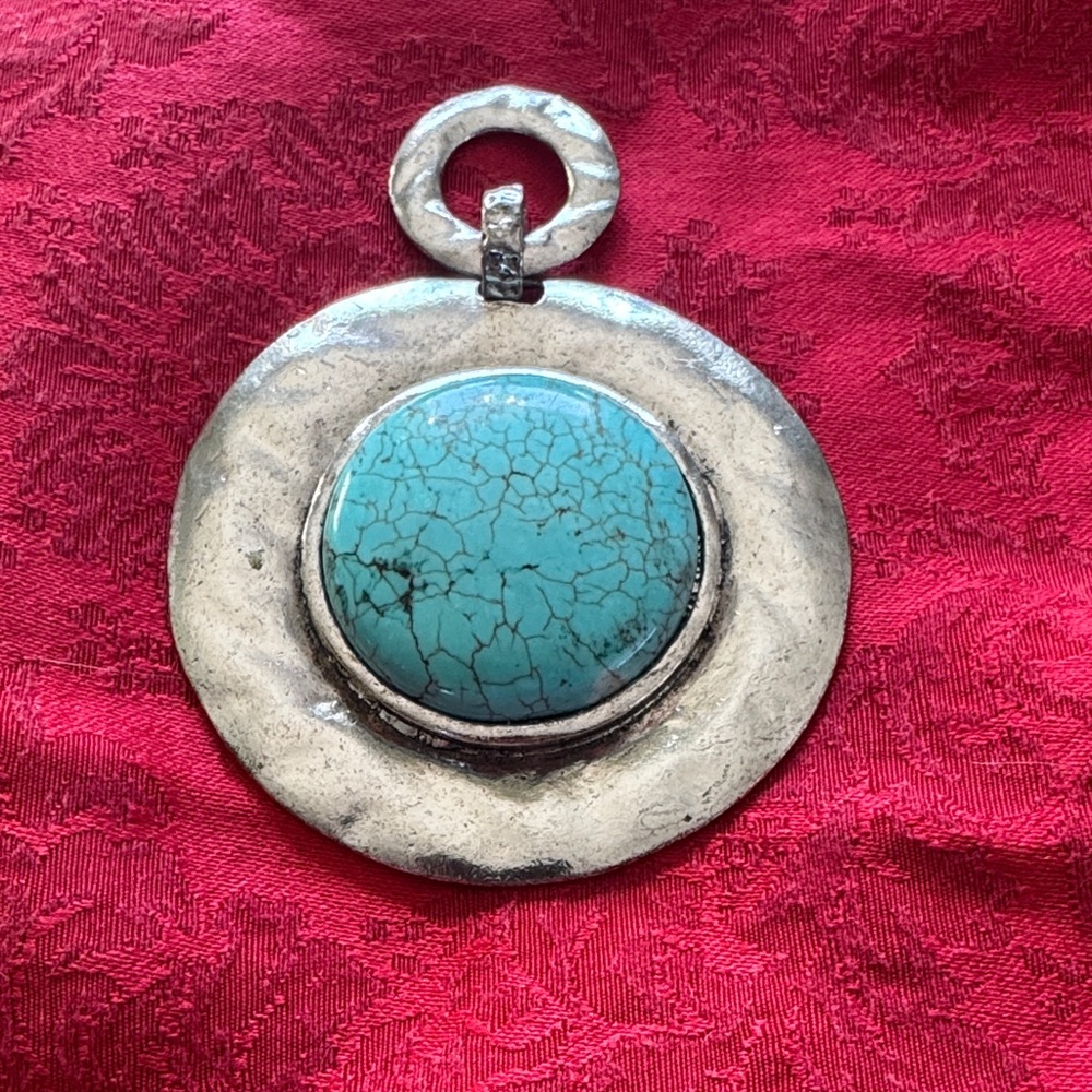 Large Native American Turquoise Statement Pendant… - image 2